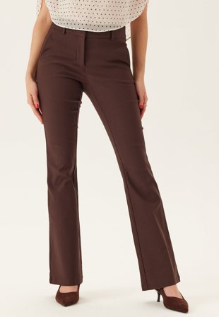 BUBBLEROOM-Mid Waist Stretchy Flared Trousers-44