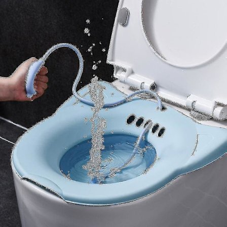 Badekar for toalettsete, sammenleggbart, med pumpe, for gravide