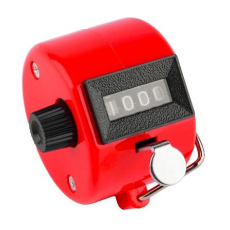 Handräknare Med Fyrsiffrigt Räkneverk, Röd