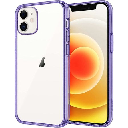 Fodral Kompatibelt med iPhone 12 Mini 5,4-tum, Stötsäkert Telefon Bumper Cover, Repskyddande Klar Bak (Lila)