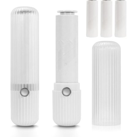 2 stk. Mini klesbørste, reiseklesbørste, ekstra klebrig liten bærbar klesbørste med deksel, fjerner av dyrehår med 5 refill (hvit)