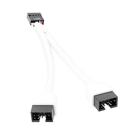 Moderkorts USB 2.0 9-pin till 2x 9-pin Skärmad Kabel Eliminerar Störningar