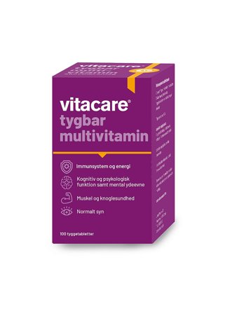 VitaCare Tygbar Multivitamin 100 stk, Helse & Madvarer, Vitaminer, Multivitaminer