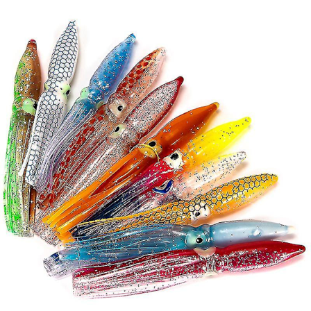 Squid artificiella bete lockar bläckfisk tonfisk segelfisk beten 10 st