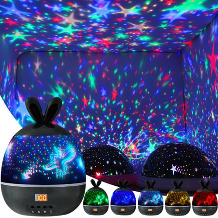 Stjärnprojektor - Roterande Led Galaxy Light - Nattlampa Svart