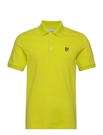Plain Polo Shirt Polos Short-sleeved Keltainen Lyle & Scott