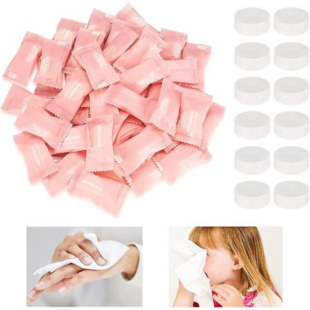 80 st komprimerade handduks tabletter bärbar myntvävnad, mini rengöringshandduk non-woven bomull engångskomprimerade ansiktsdukar för hemresor