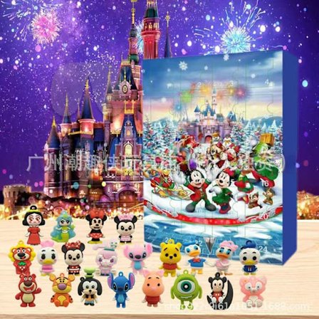 Julekalender med 24 Dages Nedtælling Disney Sød Mickey Ornament Mickey Mouse Figur Blind Box Dukke Ornament