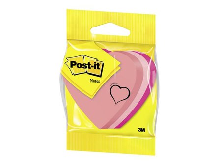 POST-IT Sticky-notislappar, 70 x 70 mm, hjärtformade, rosa, 225 blad, 2007-H - Lyreco - Kontorsmaterial - Notes och Post-It - Notes - Färgade
