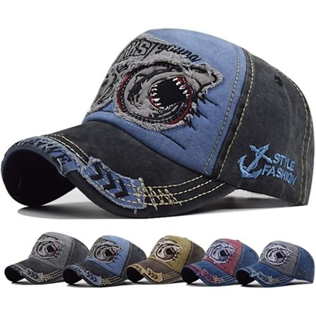 Herr Distressed Baseball Cap Snapback Trucker Hat Utomhus Sport Cap Unisex Snapback Vintage Trucker Cap,Blå