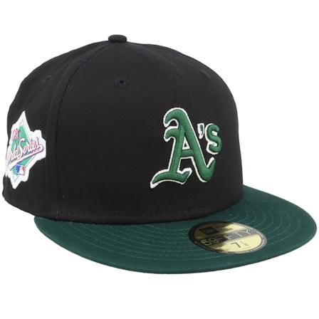 New Era - MLB Schwarz fitted Cap - Oakland Athletics Series 59FIFTY Black/Dark Green Fitted @ Hatstore