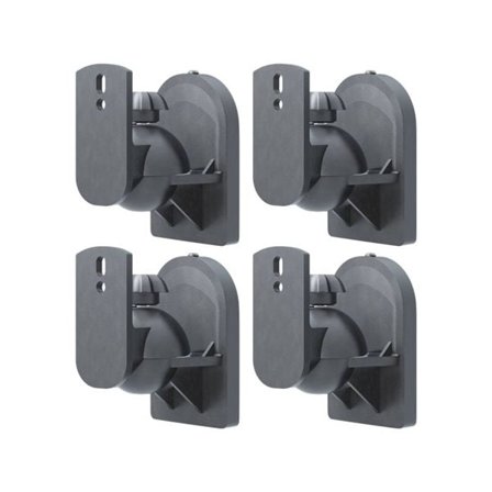 Seinään kiinnitettävät kaiutinkannattimet 4-pack - Musta