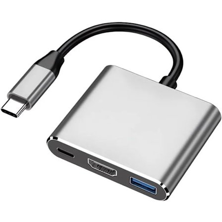 USB C til HDMI Multiport Adapter, USB Type-C til 4K HDMI / USB 3.0 & USB-C PD Hurtig Opladningsport, Digital AV Adapter