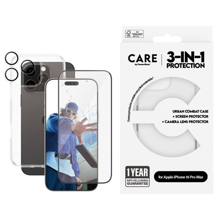 Panzer | CARE by Flagship 3-in-1 Bundle iPhone 16 Pro Max PanzerGlass - High quality tempered glass screen protector