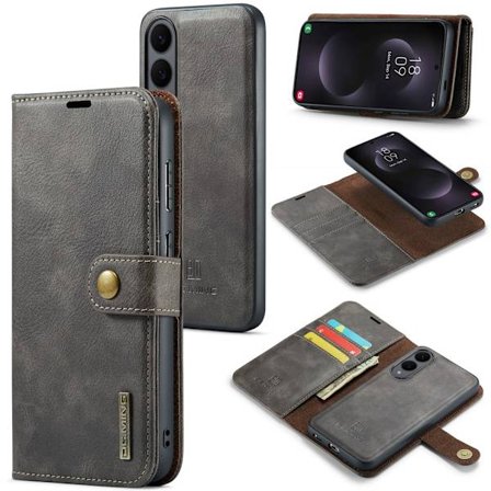 DG.MING 2-in-1 Magnet Wallet Samsung Galaxy S25 Edge Brown