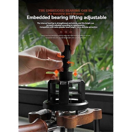 WDT Verktyg Espresso Kaffe Omrörare Distributör Justerbart Djup Espresso Omrörarverktyg Roterande Kaffepulvernål 58mm