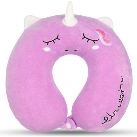 Lasten matkatyyny, Söpö yksisarvinen niskatyyny Memory Foam -niskatuki Tyyny Kannettava U-muotoinen tyyny autoon