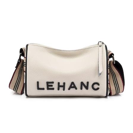 Kvinner Dame Håndveske First Layer Kuskinn Crossbody Bag Bred skulderstropp sylindrisk veske White