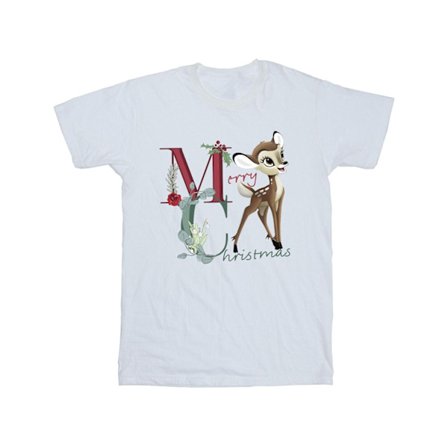 Bambi Flickor God Jul Bomulls T-shirt 3-4 År Vit