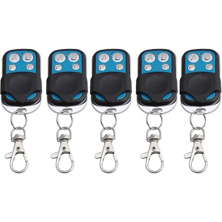 5-pak 4-kanals 433mhz sort trådløs RF fjernbetjening lærende kode 1527 modtager 1527 nøglering