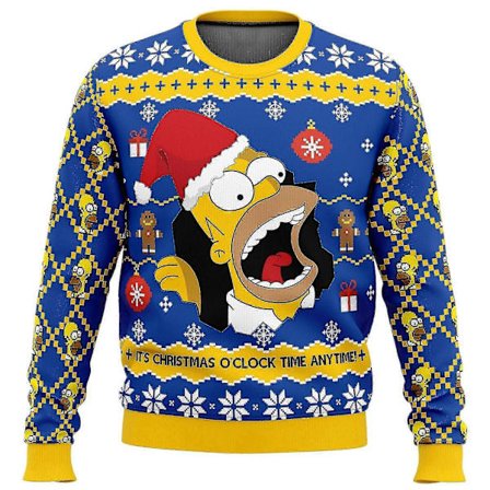 Homer Bush Meme The Simpsons Grim Julesweater Julegave Julemandstrøje Herre 3d Sweatshirt Og Top Efterår