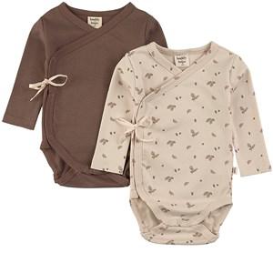 Buddy & Hope 2-Pack Acorn/Chocolate GOTS Baby Bodies - All in ones - 86/92 cm - Brown - Mädchen