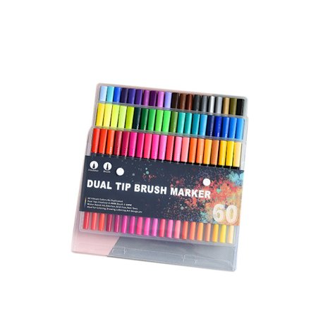 Art Markers Dual Brush Penner for fargelegging, 72 kunstnerfarger