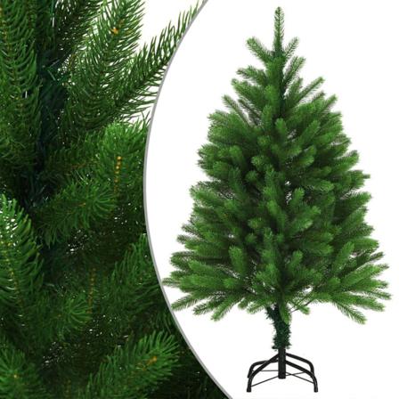 Vidaxl Plastgran Med Led Och Julgranskulor 120 Cm Grön Grön