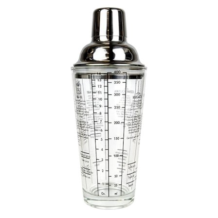 Cocktailshaker med Opskrifter og Mål