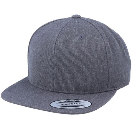 Yupoong - Grå snapback Keps - Classic Dark Heather Grey Snapback @ Hatstore