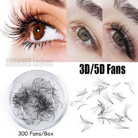 SKONHED 320 Fläktar/box Lösögonfransar Ögonfransar 5D-10mm