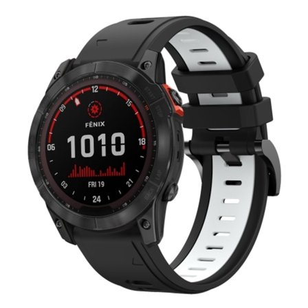 För Garmin Fenix ​​7X 26mm Tvåfärgad Sports Silikon Watch Band