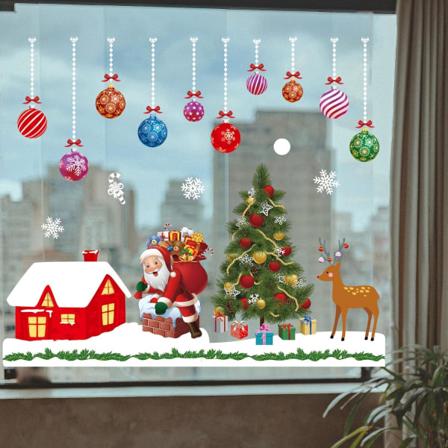 Jouluikkunatarrat Staattiset Xmas Ikkunatarrat Koristeet,