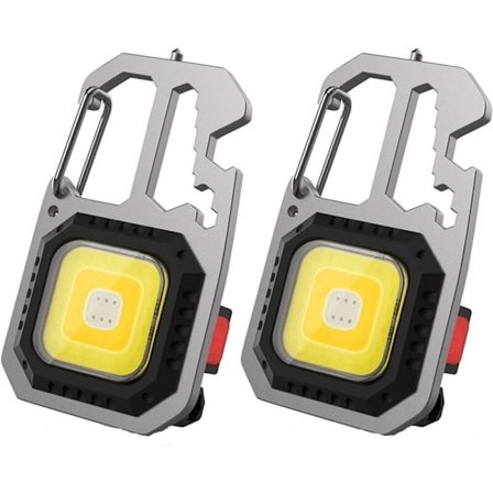2-pack 7-i-1 LED Arbetslampa 6 Watt 800 Lumen Vattentät Typ-C Utomhus med Magnet Svart