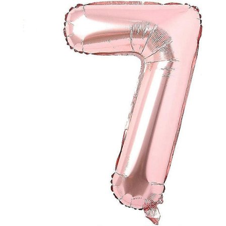 40 tum Bokstav Roséguld Alfabetet Nummer Ballong Folie Mylar Fest Bröllop Möhippa Födelsedag Bröllopsfest Examen Jubileum (Roséguld 7)
