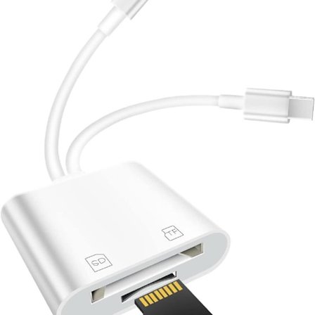 Lyn til SD for iPhone/iPad, dobbelspor minnekortleser