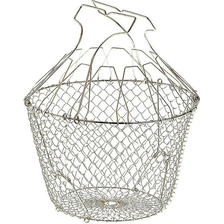 【PP】 Hopfällbar salladsslunga med förstärkningar - Rostfritt stål - Enkel förvaring - Skonsam centrifugering - 22,5 cm