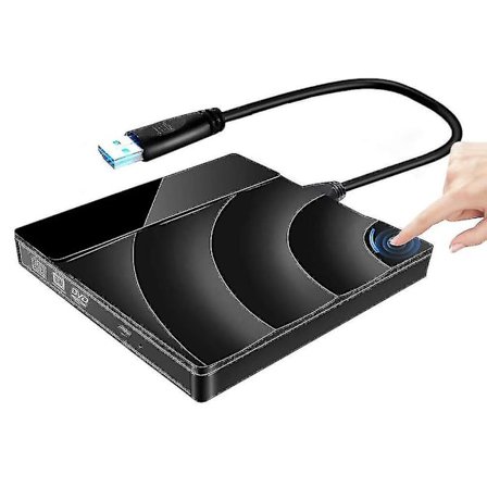 Ulkoinen CD- ja DVD-asema, USB 3.0 ja tyyppi C -sovitin CD DVD RW -lukija