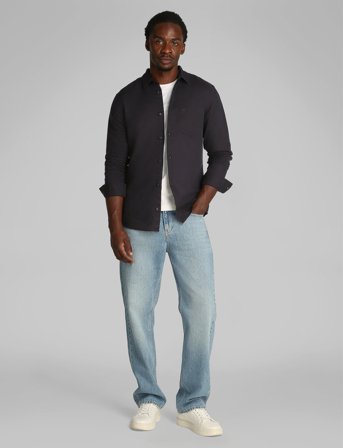 Calvin Klein Linen Cotton Regular L/S Shirt - Black - S