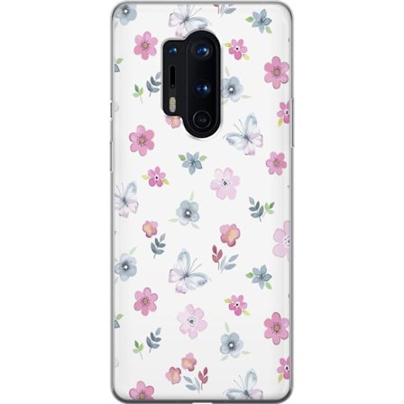 Mobilskal till OnePlus 8 Pro med Blommor och fjärillar