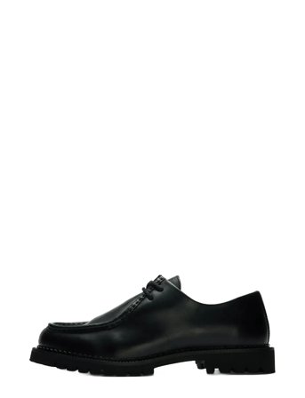 Slhhector Leather Moc-Toe Shoe Black Selected