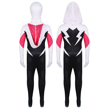 Jenter Ghost Spider Stacy Gwen Cosplay Halloween Kostyme Jumpsuit Maskerade Purple Stacy