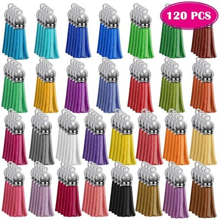 120 stk Akryl Kvast Nøkkelringer Blanke Nøkkelringer Nøkkelringer Bulk