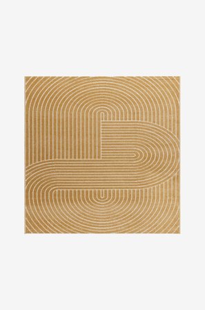 KM Home - Flatvävd matta Hawaii - Gul - Slätvävda mattor - 200X200 - Från Homeroom