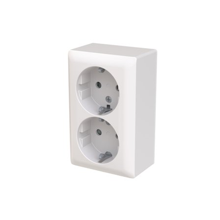 ABB Saga 402EA-916 Stikkontakt 2-veis, utenpåliggende, Strømbrytere & vegguttak