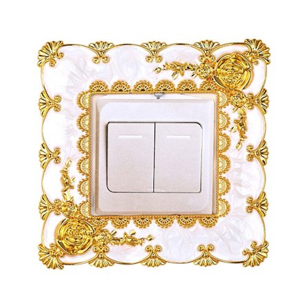 Enkel Ljusbrytare Cover Sockel Surround Ram GULD