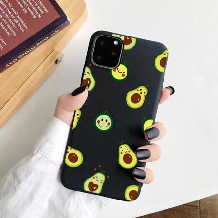 Iphone 12 Pro Max Skal Glada Avokado Grön Svart Grön One Size