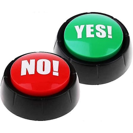 Ja Nej Ljud Summer Svars Summer Ljudknapp Talande Knapp Lärande Summer Hundknappar Husdjur Talande Knapp För Rolig Fest Favör Spratt Leksak Röd Gr