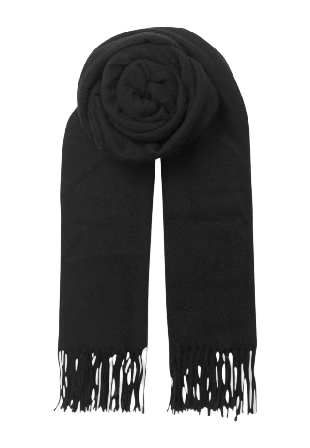 Becksöndergaard Ullscarf med fransar Accessoarer Dam Svart 50 x 220 cm