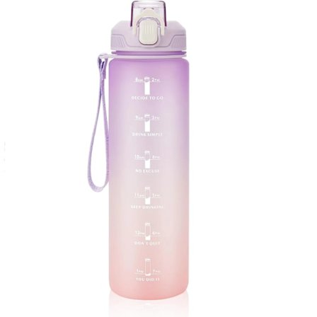 1L Sportsflaske - Lækagesikker, BPA-fri sportsflaske til fitness, træning og udendørs sport, lilla